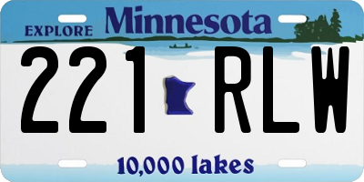 MN license plate 221RLW