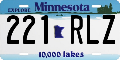 MN license plate 221RLZ