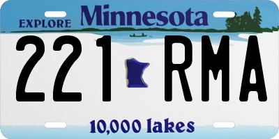 MN license plate 221RMA