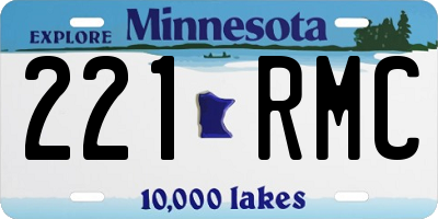 MN license plate 221RMC