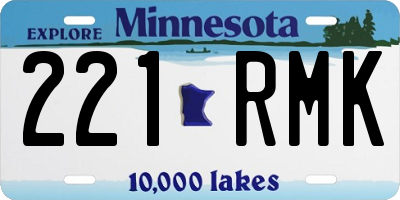 MN license plate 221RMK