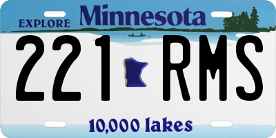 MN license plate 221RMS
