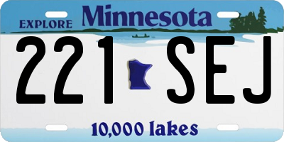 MN license plate 221SEJ