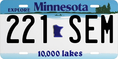 MN license plate 221SEM