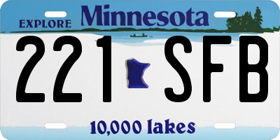 MN license plate 221SFB