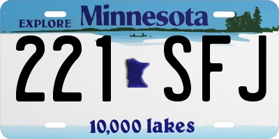 MN license plate 221SFJ