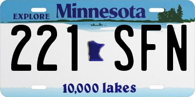 MN license plate 221SFN