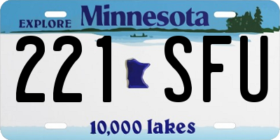 MN license plate 221SFU