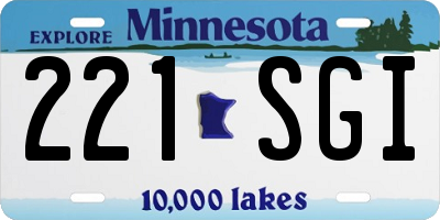 MN license plate 221SGI