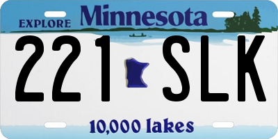 MN license plate 221SLK