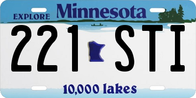 MN license plate 221STI