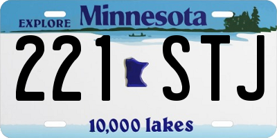 MN license plate 221STJ
