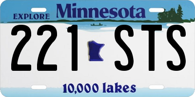 MN license plate 221STS