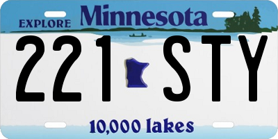 MN license plate 221STY