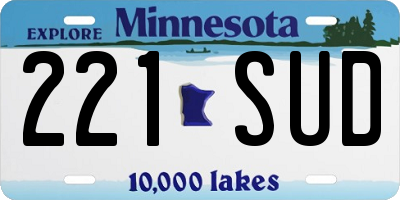 MN license plate 221SUD