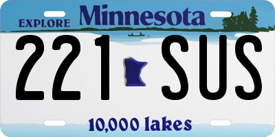 MN license plate 221SUS