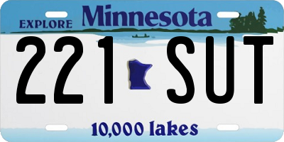 MN license plate 221SUT