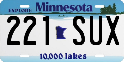 MN license plate 221SUX