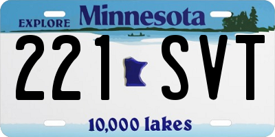 MN license plate 221SVT