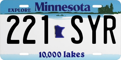 MN license plate 221SYR