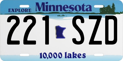 MN license plate 221SZD