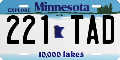 MN license plate 221TAD