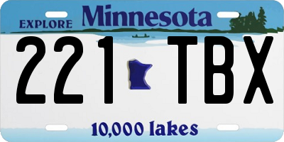 MN license plate 221TBX
