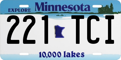 MN license plate 221TCI