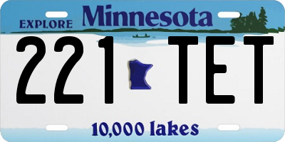 MN license plate 221TET