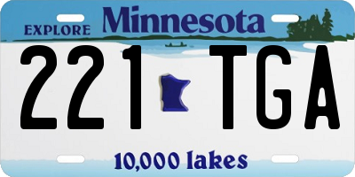 MN license plate 221TGA