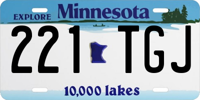 MN license plate 221TGJ