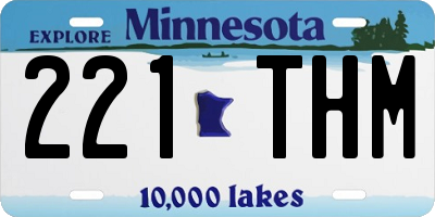 MN license plate 221THM