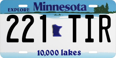 MN license plate 221TIR