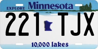 MN license plate 221TJX
