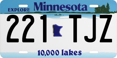 MN license plate 221TJZ