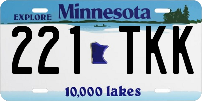 MN license plate 221TKK