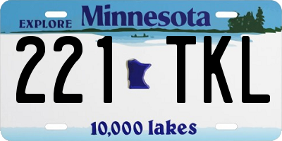 MN license plate 221TKL
