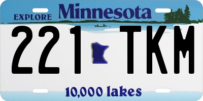 MN license plate 221TKM