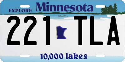MN license plate 221TLA