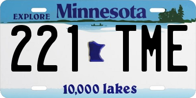MN license plate 221TME
