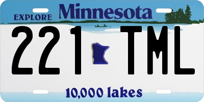 MN license plate 221TML