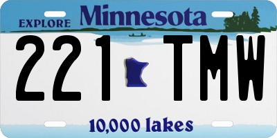 MN license plate 221TMW