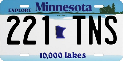 MN license plate 221TNS