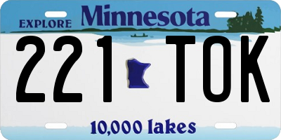 MN license plate 221TOK
