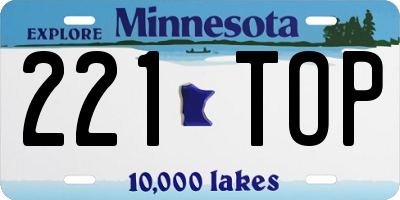 MN license plate 221TOP