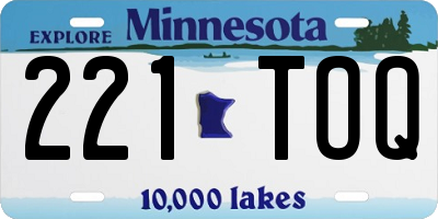 MN license plate 221TOQ