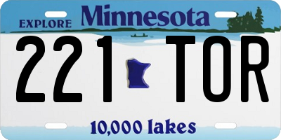 MN license plate 221TOR