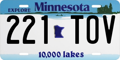 MN license plate 221TOV