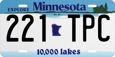 MN license plate 221TPC