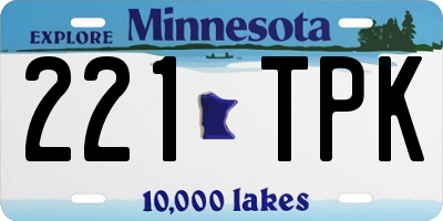 MN license plate 221TPK